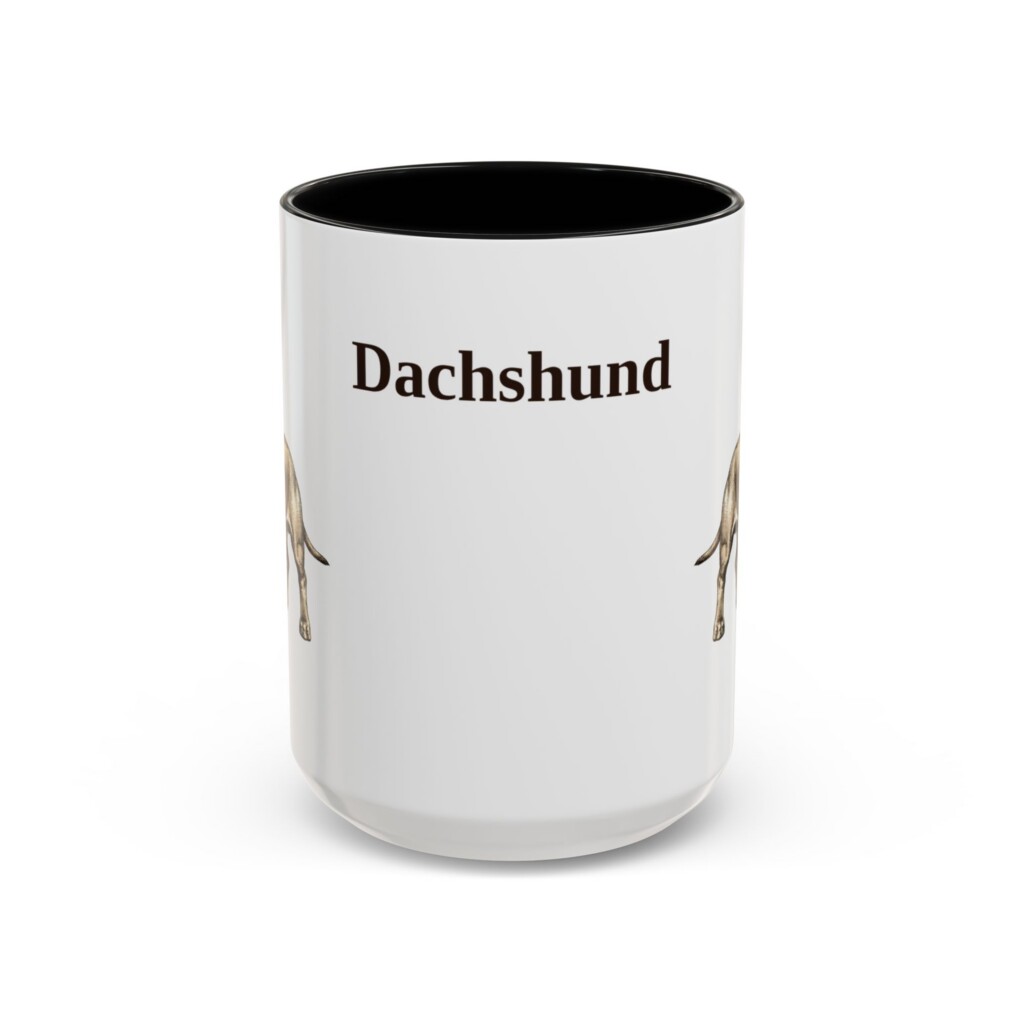 15oz Dachshund Mug, Vintage Dog Portrait Coffee Mug, Dog Lover Gift