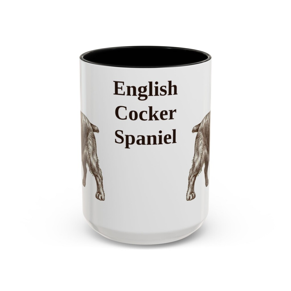 15oz English Cocker Spaniel Mug, Vintage Dog Portrait Coffee Mug, Dog Lover Gift