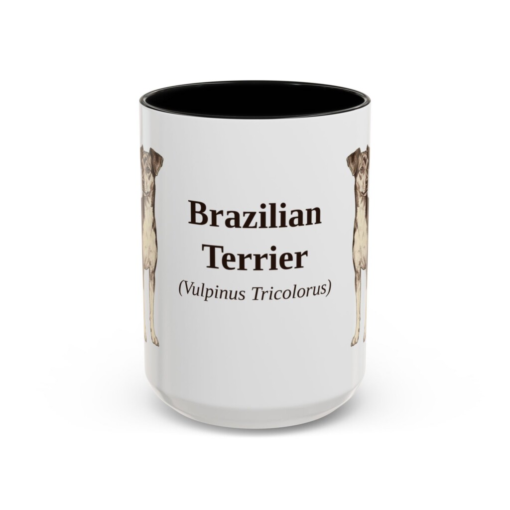 15oz Brazilian Terrier Latin Mug, Vintage Dog Coffee Mug, Dog Lover Gift