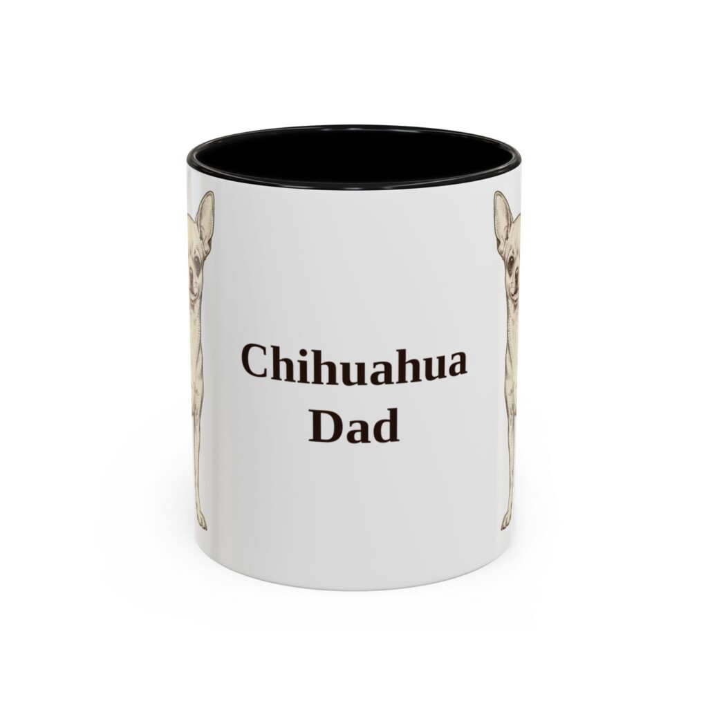 11oz Chihuahua Dog Dad Mug, Vintage Sketch Coffee Mug, Dog Dad Gift