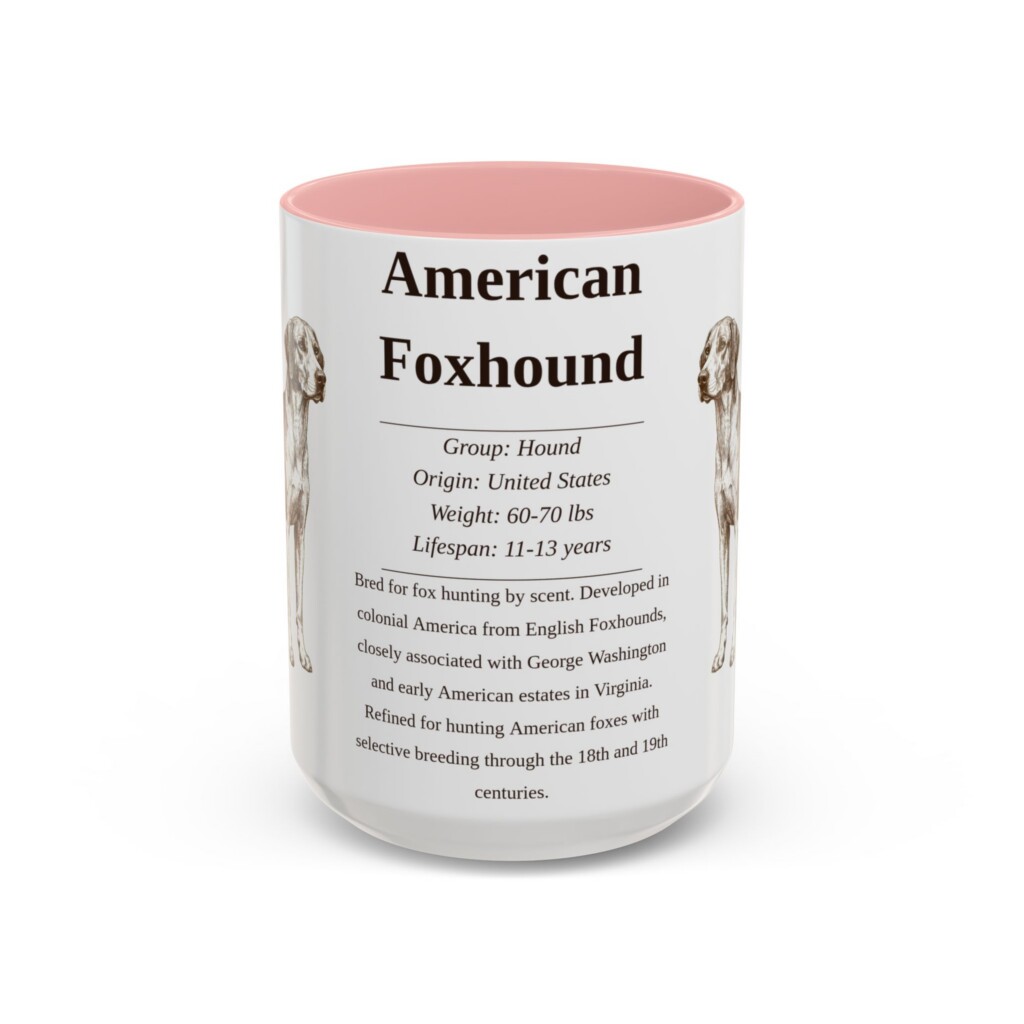 13852007734324786949_2048-1.jpeg 15oz American Foxhound Mug, Illustrated Dog Breed Facts Coffee Mug, Vintage Dog Keepsake Gift