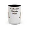 15oz Gerberian Shepsky Dog Mom Mug, Vintage Sketch Coffee Mug, Dog Mom Gift