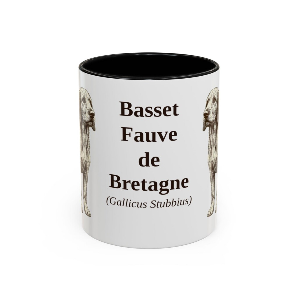 11oz Basset Fauve de Bretagne Latin Mug, Vintage Dog Coffee Mug, Dog Lover Gift