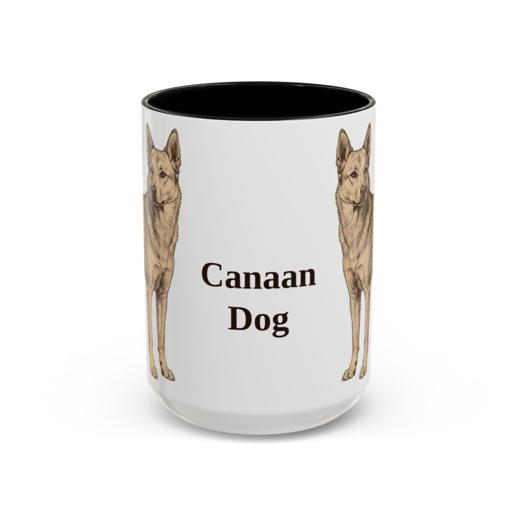 15oz Canaan Dog Mug, Vintage Dog Portrait Coffee Mug, Dog Lover Gift