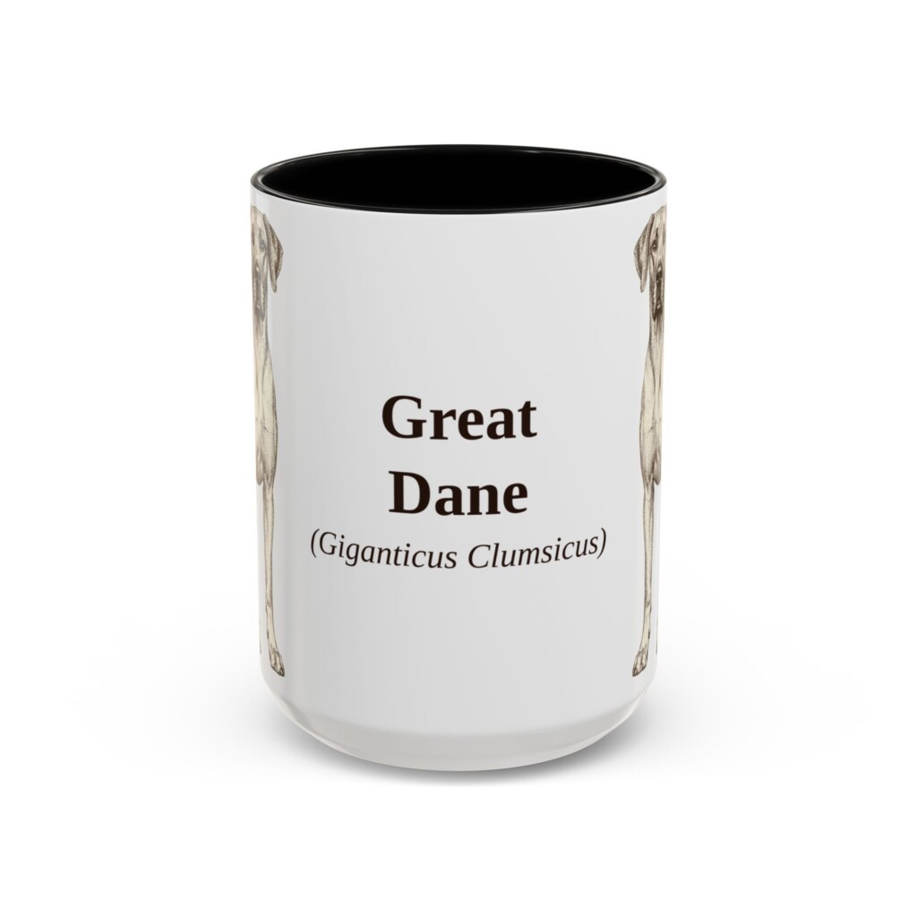 15oz Great Dane Latin Mug, Vintage Dog Coffee Mug, Dog Lover Gift