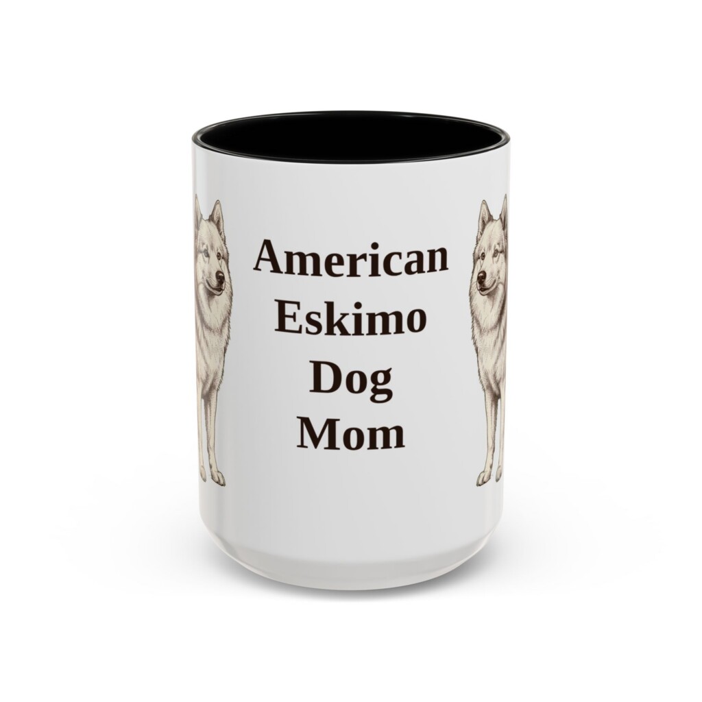 14215165146033299795_2048.jpeg 15oz American Eskimo Dog Dog Mom Mug, Vintage Sketch Coffee Mug, Dog Mom Gift
