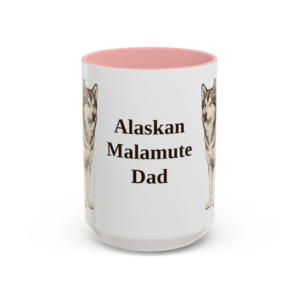 15oz Alaskan Malamute Dog Dad Mug, Vintage Sketch Coffee Mug, Dog Dad Gift