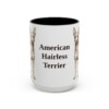 15oz American Hairless Terrier Mug, Vintage Dog Portrait Coffee Mug, Dog Lover Gift