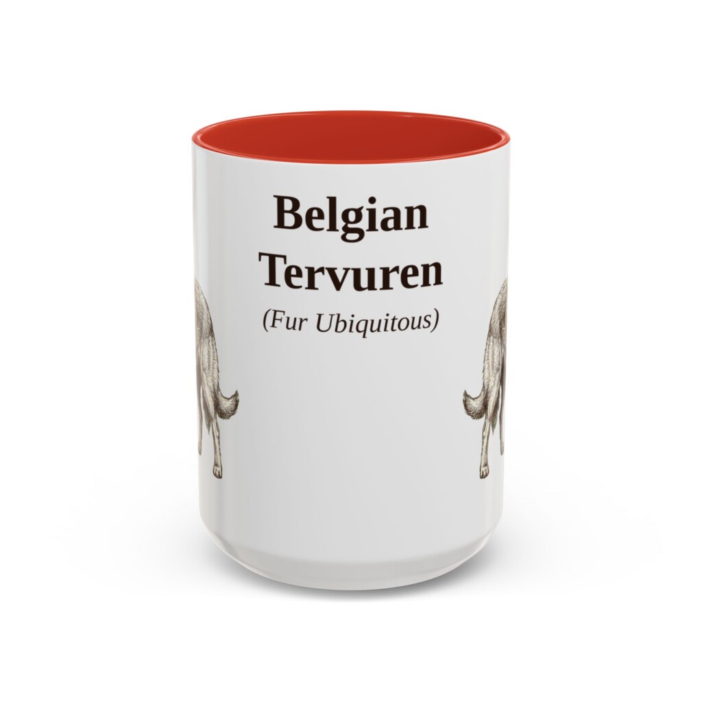 15oz Belgian Tervuren Latin Mug, Vintage Dog Coffee Mug, Dog Lover Gift