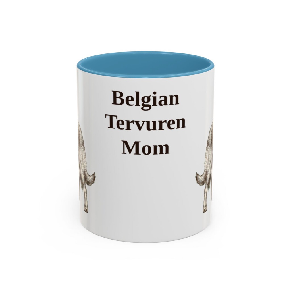 11oz Belgian Tervuren Dog Mom Mug, Vintage Sketch Coffee Mug, Dog Mom Gift