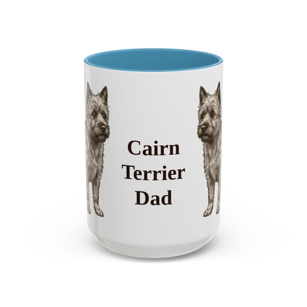 15oz Cairn Terrier Dog Dad Mug, Vintage Sketch Coffee Mug, Dog Dad Gift