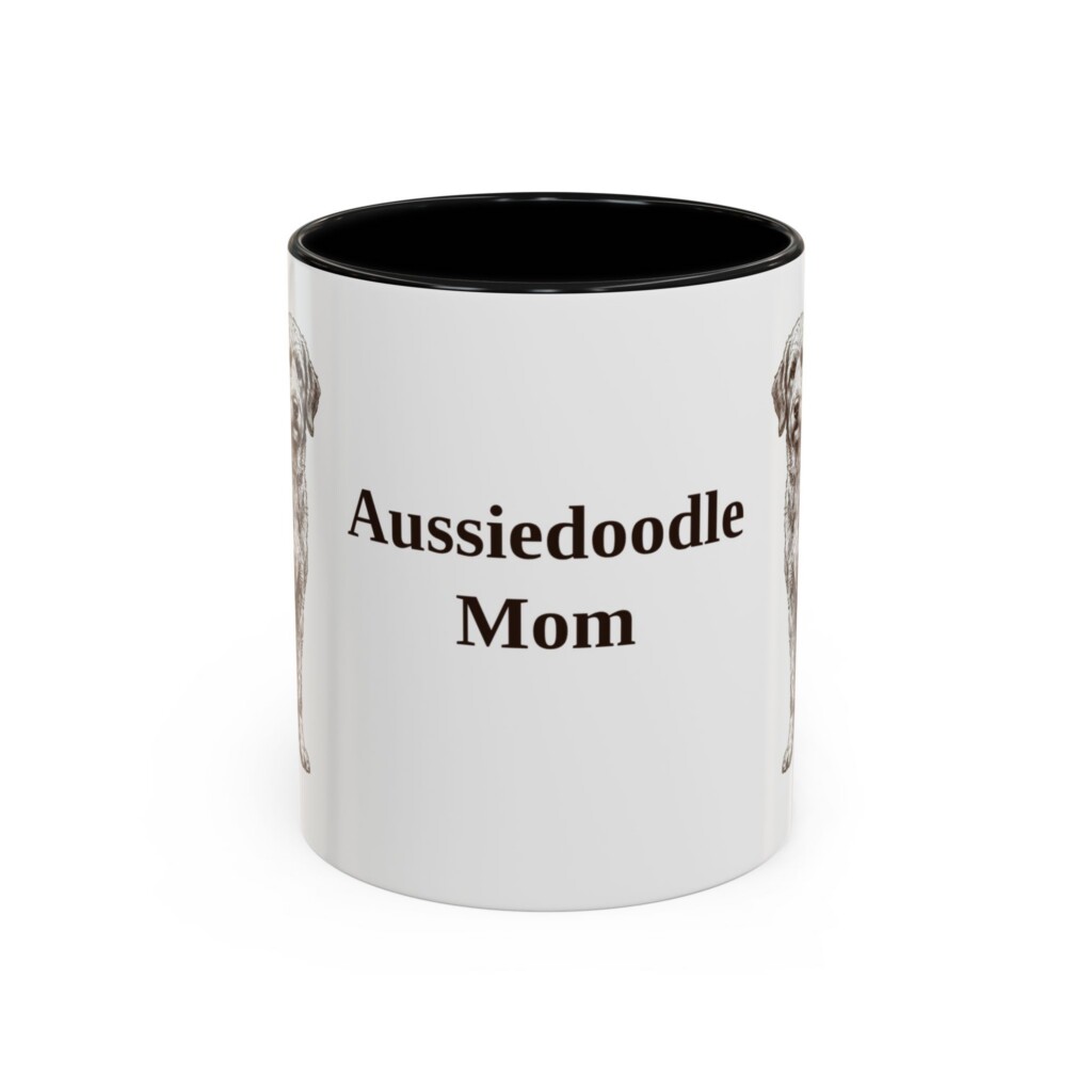 11oz Aussiedoodle Dog Mom Mug, Vintage Sketch Coffee Mug, Dog Mom Gift
