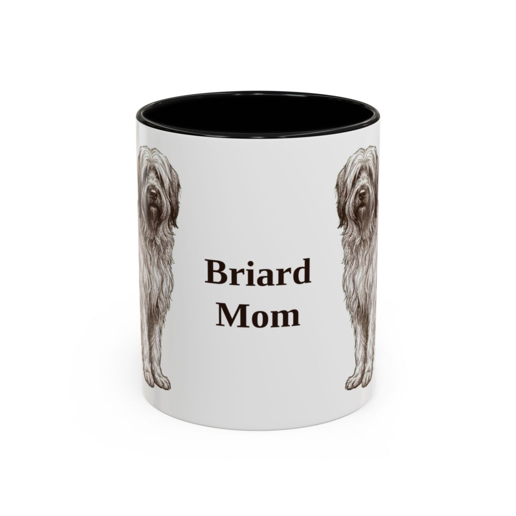 11oz Briard Dog Mom Mug, Vintage Sketch Coffee Mug, Dog Mom Gift