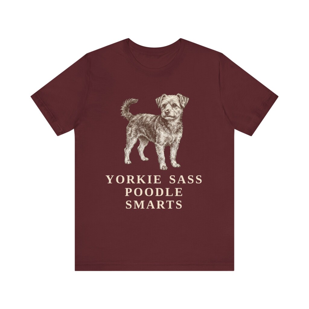 Yorkipoo Humor Shirt, Vintage Dog Sketch Tee, Dog Humor Gift