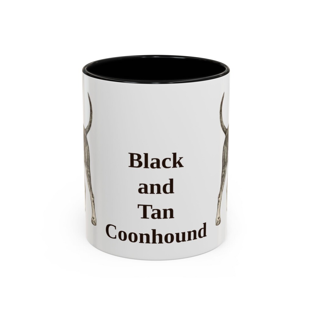 11oz Black and Tan Coonhound Mug, Vintage Dog Portrait Coffee Mug, Dog Lover Gift