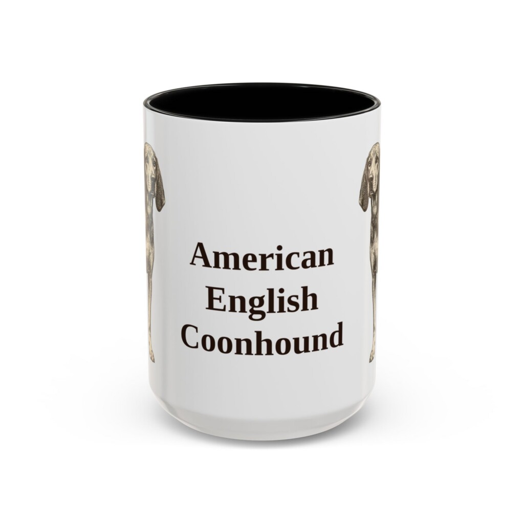 15oz American English Coonhound Mug, Vintage Dog Portrait Coffee Mug, Dog Lover Gift