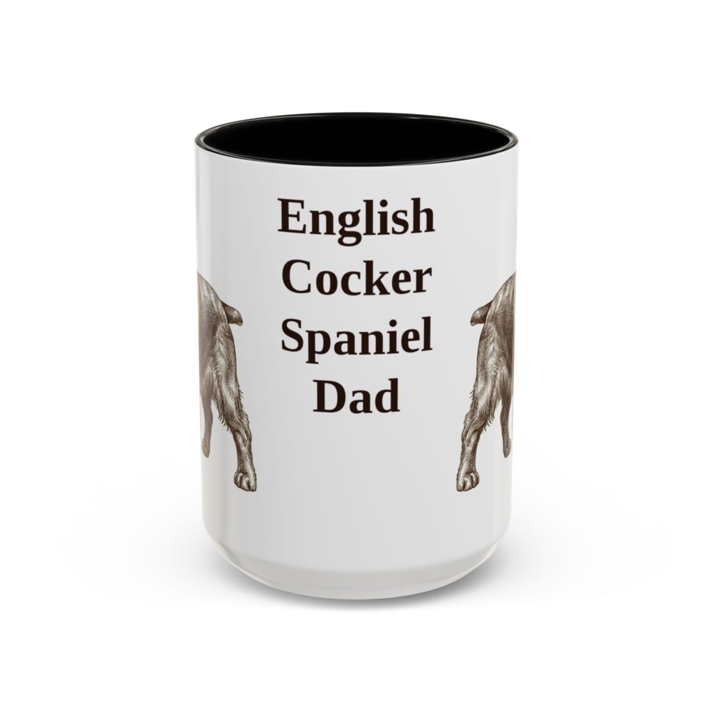 14740276124822455299_2048.jpeg 15oz English Cocker Spaniel Dog Dad Mug, Vintage Sketch Coffee Mug, Dog Dad Gift