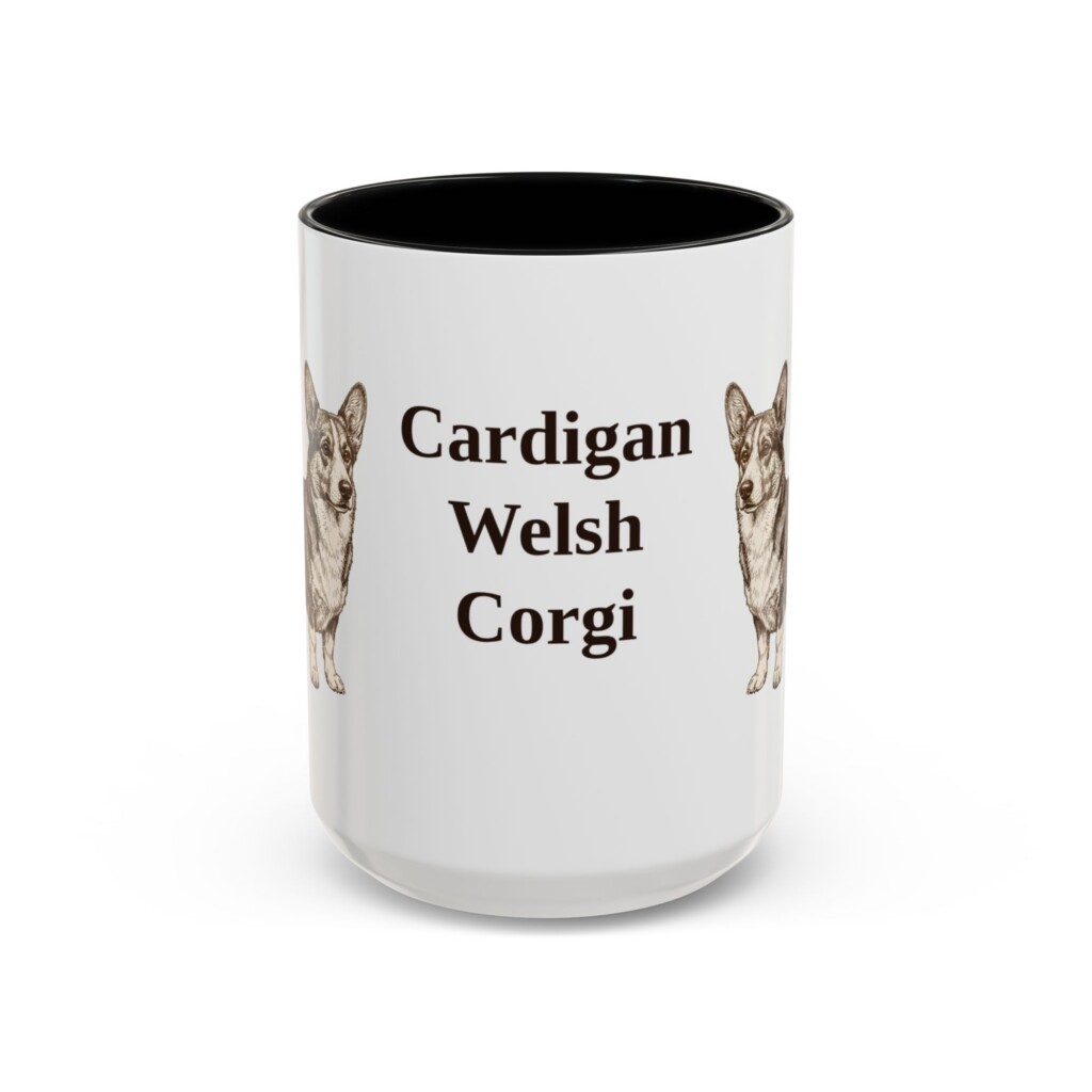 14794540536557052342_2048.jpeg 15oz Cardigan Welsh Corgi Mug, Vintage Dog Portrait Coffee Mug, Dog Lover Gift