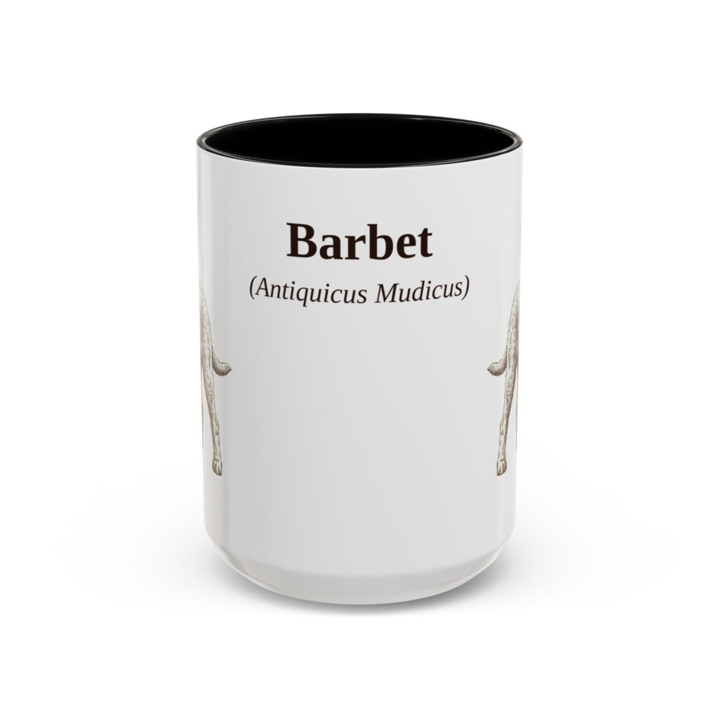 15oz Barbet Latin Mug, Vintage Dog Coffee Mug, Dog Lover Gift