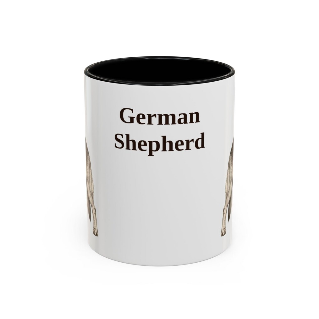 11oz German Shepherd Mug, Vintage Dog Portrait Coffee Mug, Dog Lover Gift