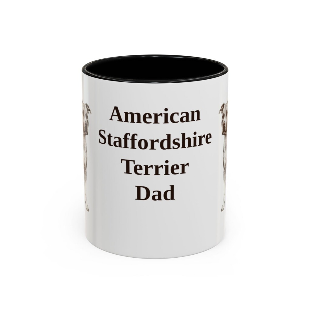 11oz American Staffordshire Terrier Dog Dad Mug, Vintage Sketch Coffee Mug, Dog Dad Gift