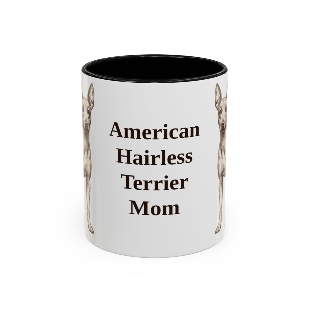11oz American Hairless Terrier Dog Mom Mug, Vintage Sketch Coffee Mug, Dog Mom Gift