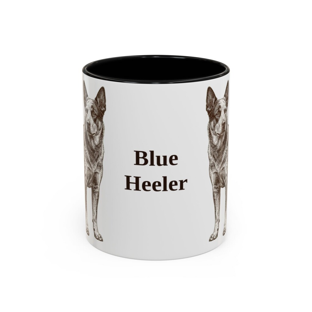 11oz Blue Heeler Mug, Vintage Dog Portrait Coffee Mug, Dog Lover Gift