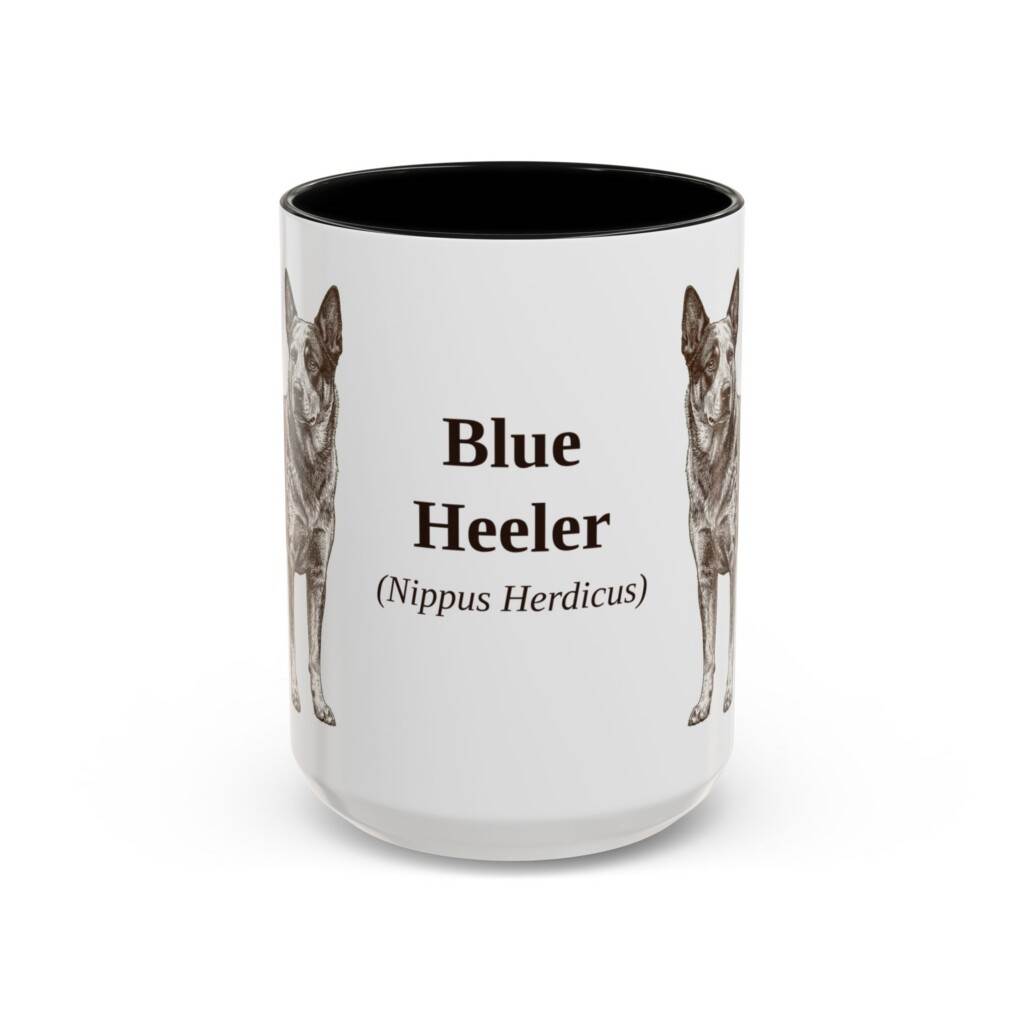 15153205148626704342_2048.jpeg 15oz Blue Heeler Latin Mug, Vintage Dog Coffee Mug, Dog Lover Gift
