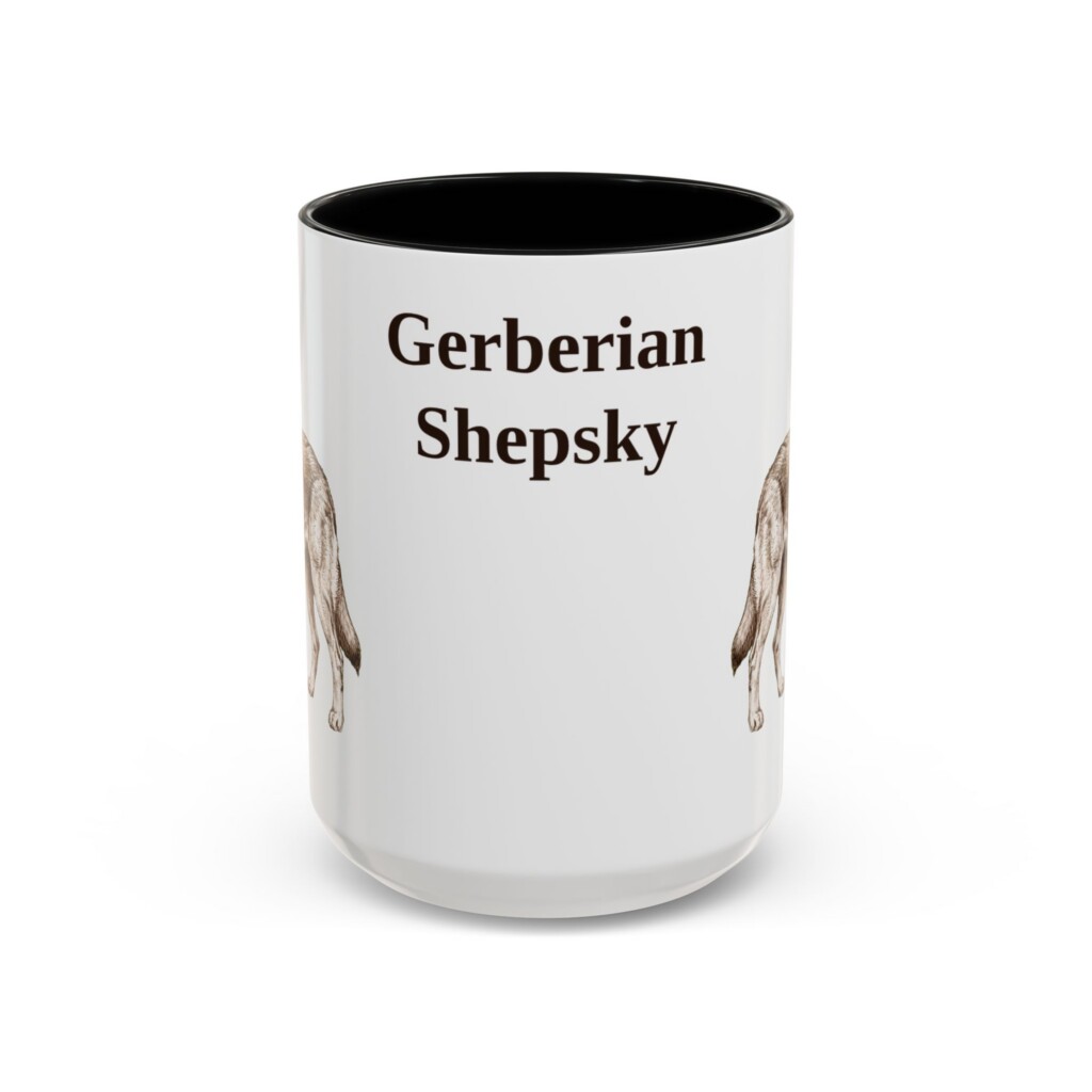 15oz Gerberian Shepsky Mug, Vintage Dog Portrait Coffee Mug, Dog Lover Gift