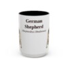 15oz German Shepherd Latin Mug, Vintage Dog Coffee Mug, Dog Lover Gift