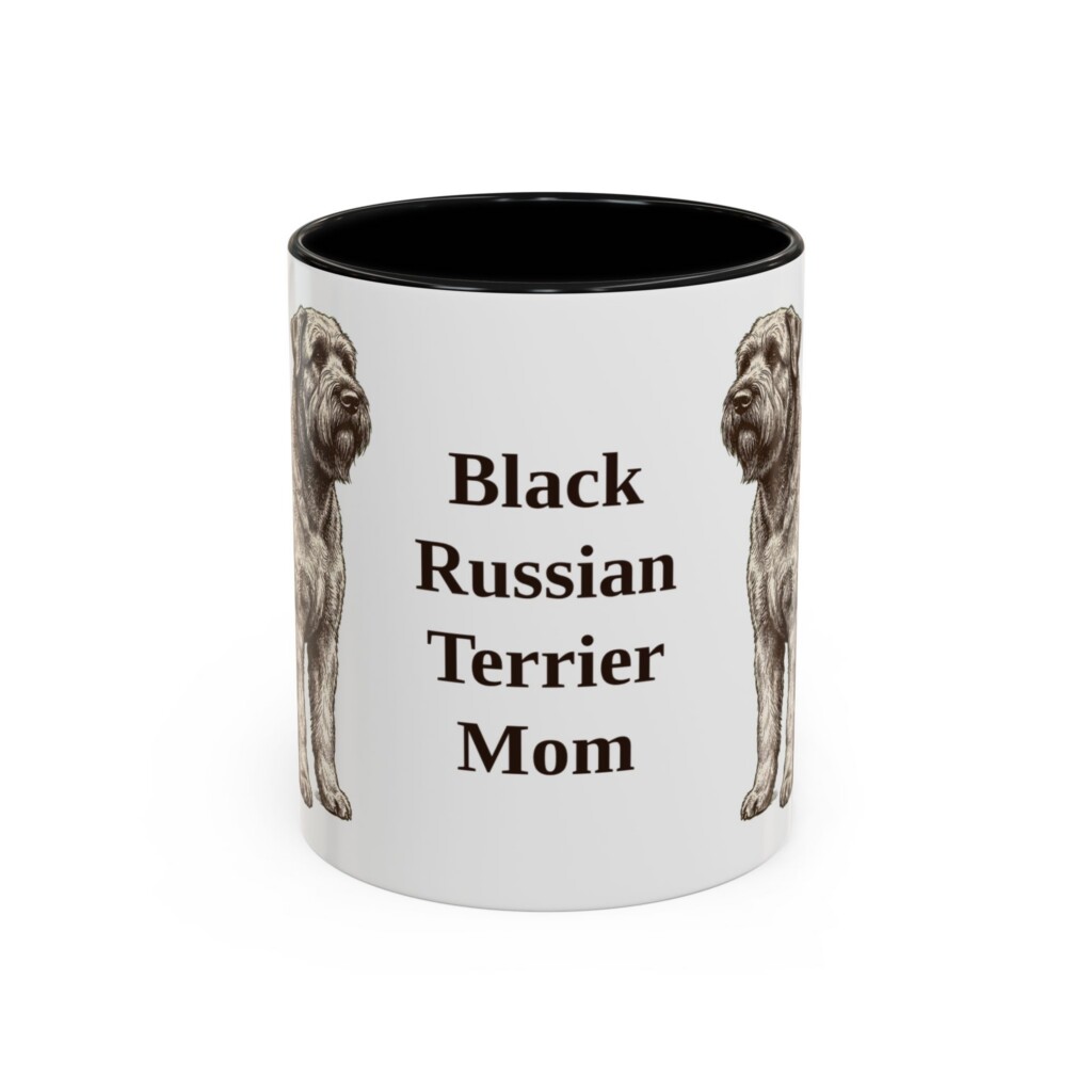 11oz Black Russian Terrier Dog Mom Mug, Vintage Sketch Coffee Mug, Dog Mom Gift