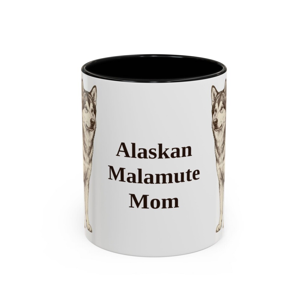 11oz Alaskan Malamute Dog Mom Mug, Vintage Sketch Coffee Mug, Dog Mom Gift