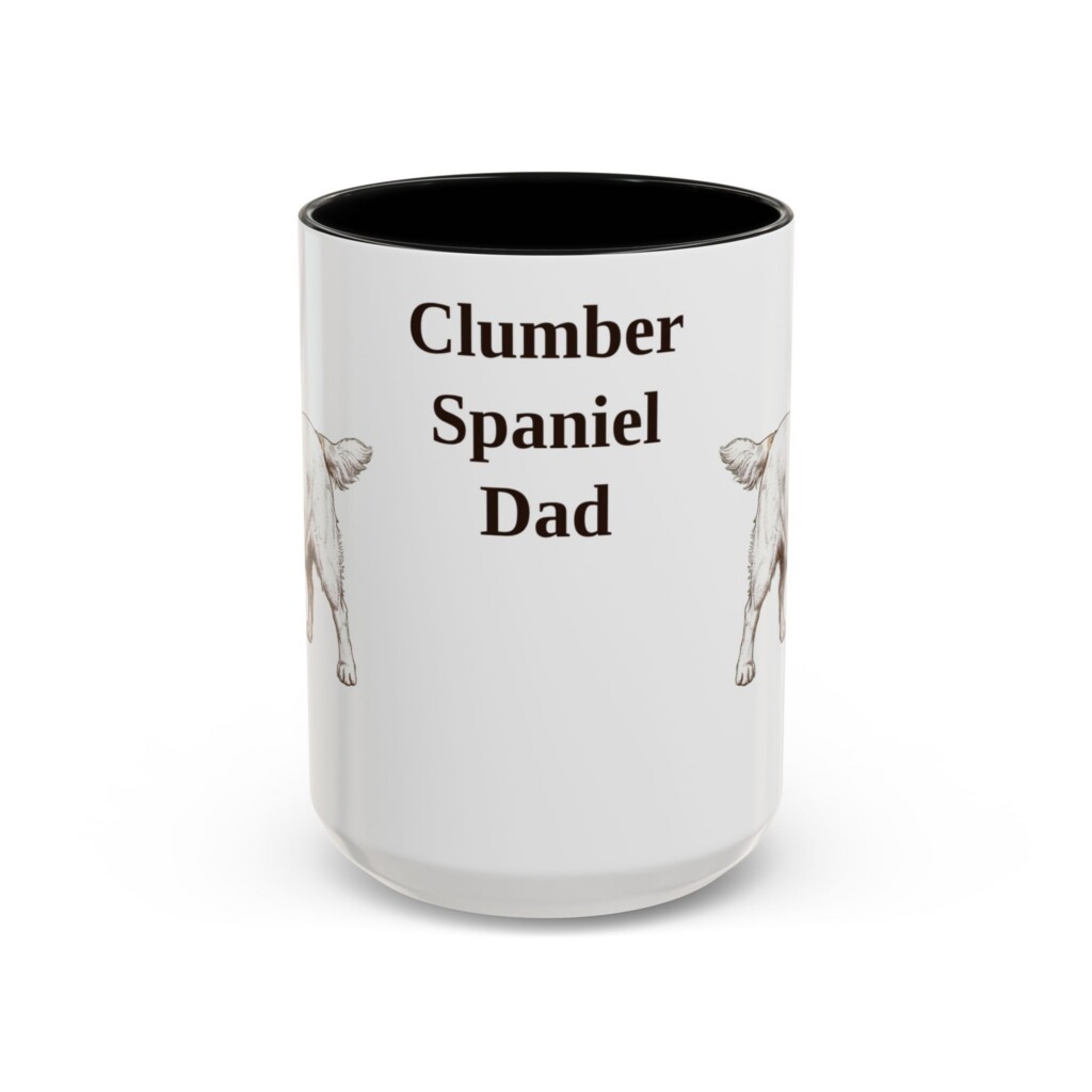 15oz Clumber Spaniel Dog Dad Mug, Vintage Sketch Coffee Mug, Dog Dad Gift