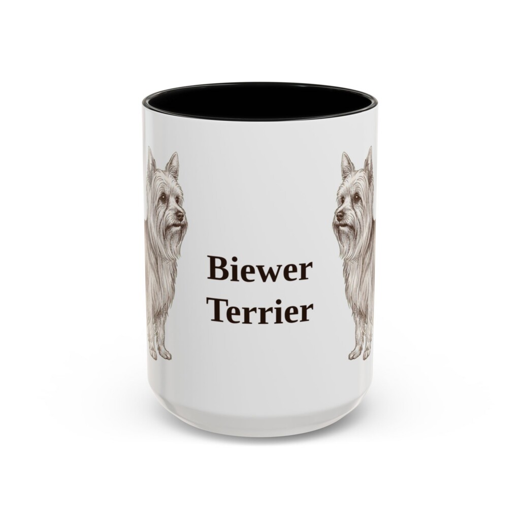 15oz Biewer Terrier Mug, Vintage Dog Portrait Coffee Mug, Dog Lover Gift