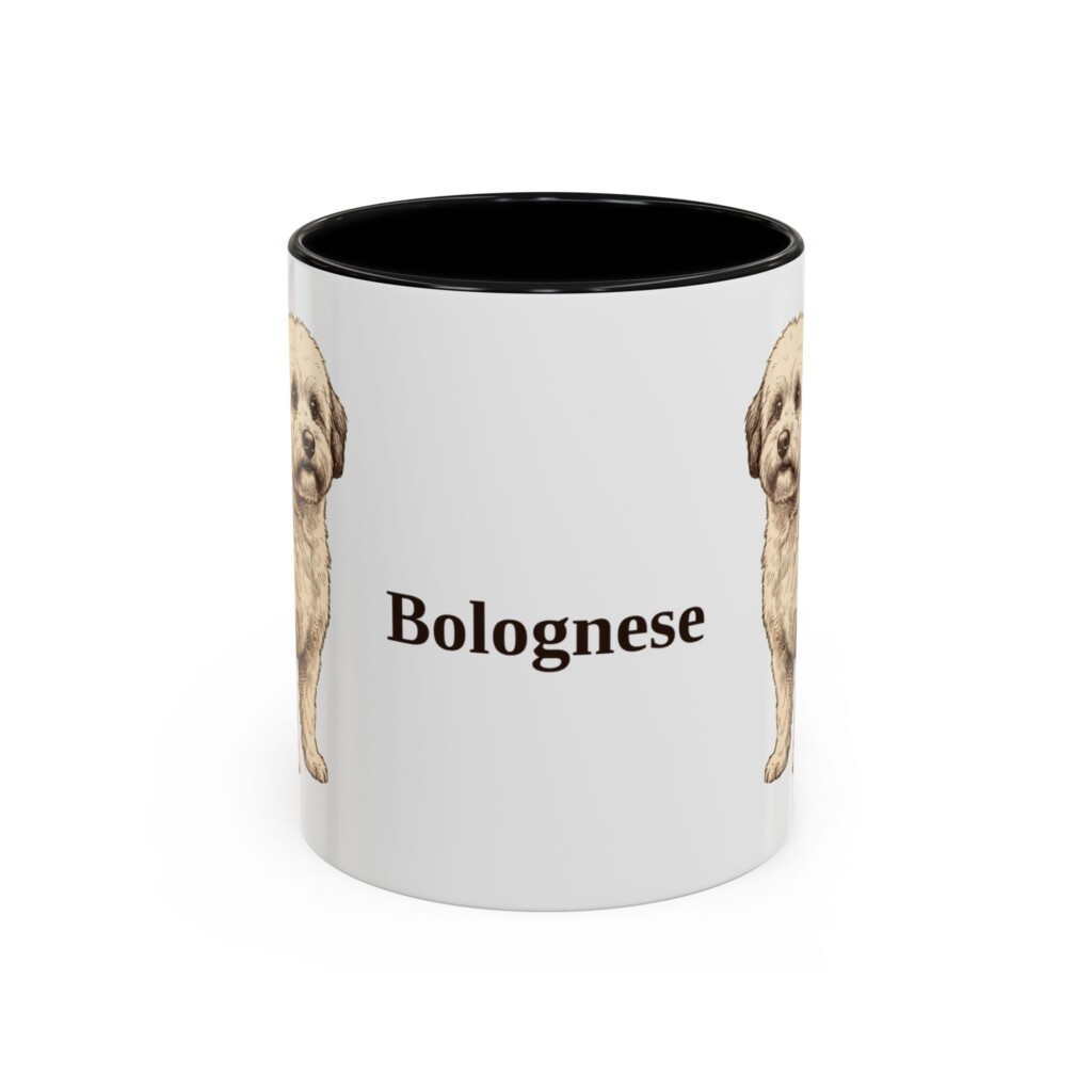 11oz Bolognese Mug, Vintage Dog Portrait Coffee Mug, Dog Lover Gift