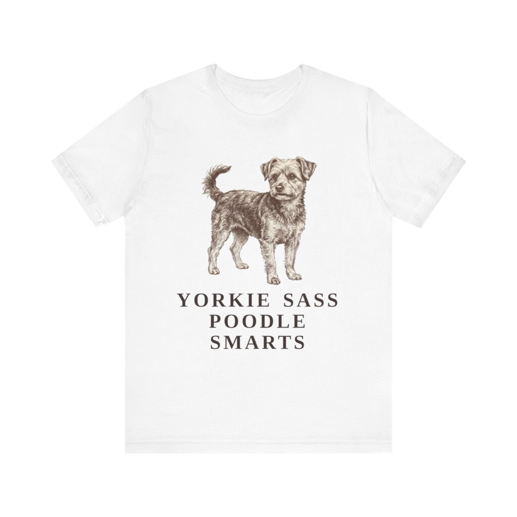 Yorkipoo Humor Shirt, Vintage Dog Sketch Tee, Dog Humor Gift