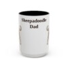 15oz Sheepadoodle Dog Dad Mug, Vintage Sketch Coffee Mug, Dog Dad Gift