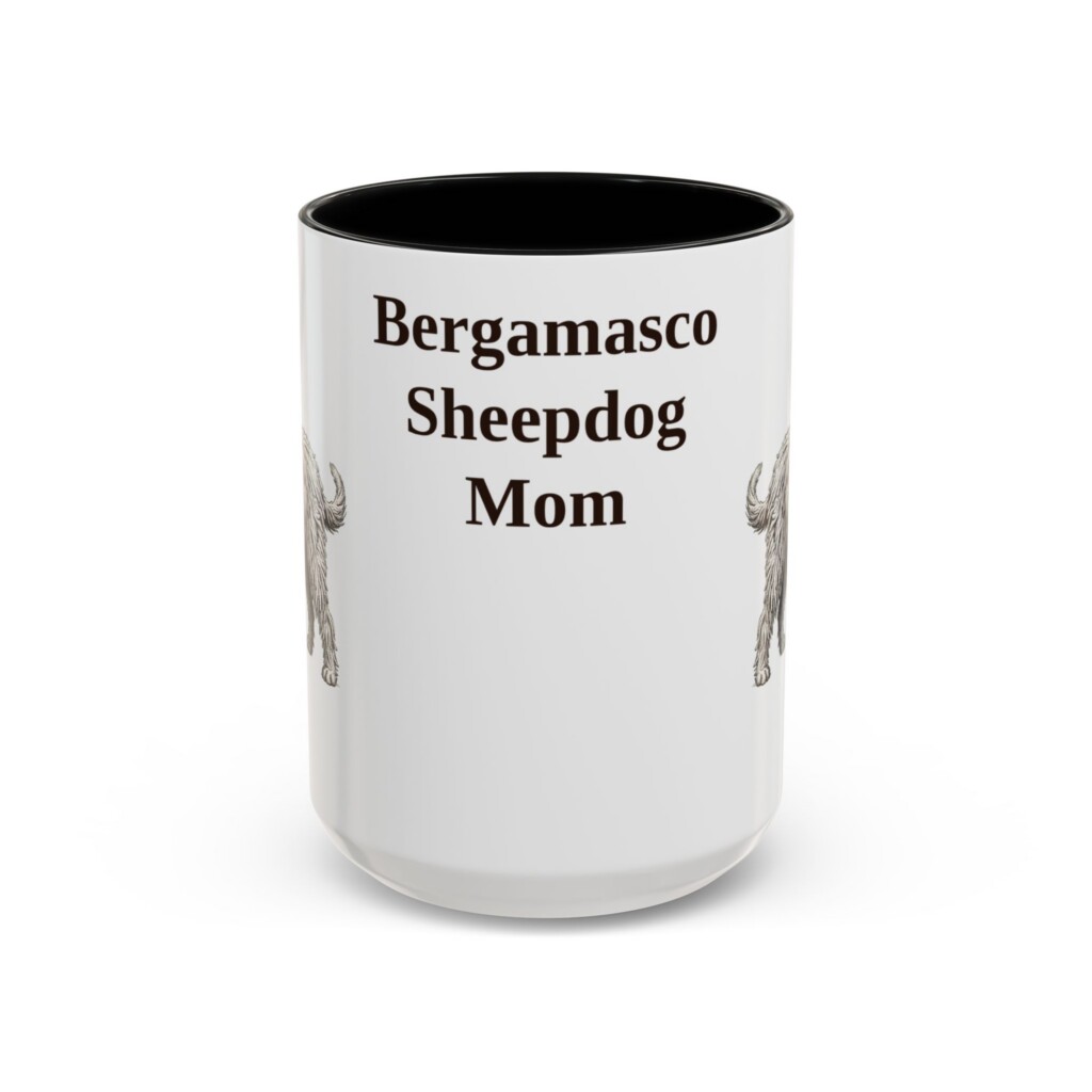 15oz Bergamasco Sheepdog Dog Mom Mug, Vintage Sketch Coffee Mug, Dog Mom Gift