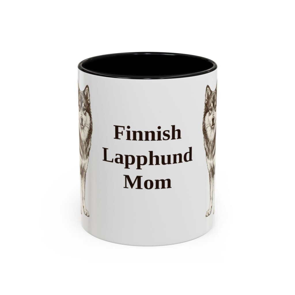 11oz Finnish Lapphund Dog Mom Mug, Vintage Sketch Coffee Mug, Dog Mom Gift