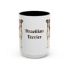 15oz Brazilian Terrier Mug, Vintage Dog Portrait Coffee Mug, Dog Lover Gift