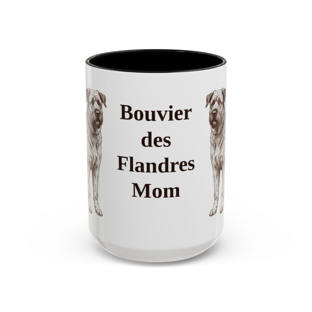 15oz Bouvier des Flandres Dog Mom Mug, Vintage Sketch Coffee Mug, Dog Mom Gift