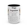 15oz Dogo Argentino Mug, Illustrated Dog Breed Facts Coffee Mug, Vintage Dog Keepsake Gift