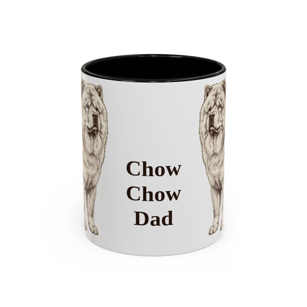 11oz Chow Chow Dog Dad Mug, Vintage Sketch Coffee Mug, Dog Dad Gift
