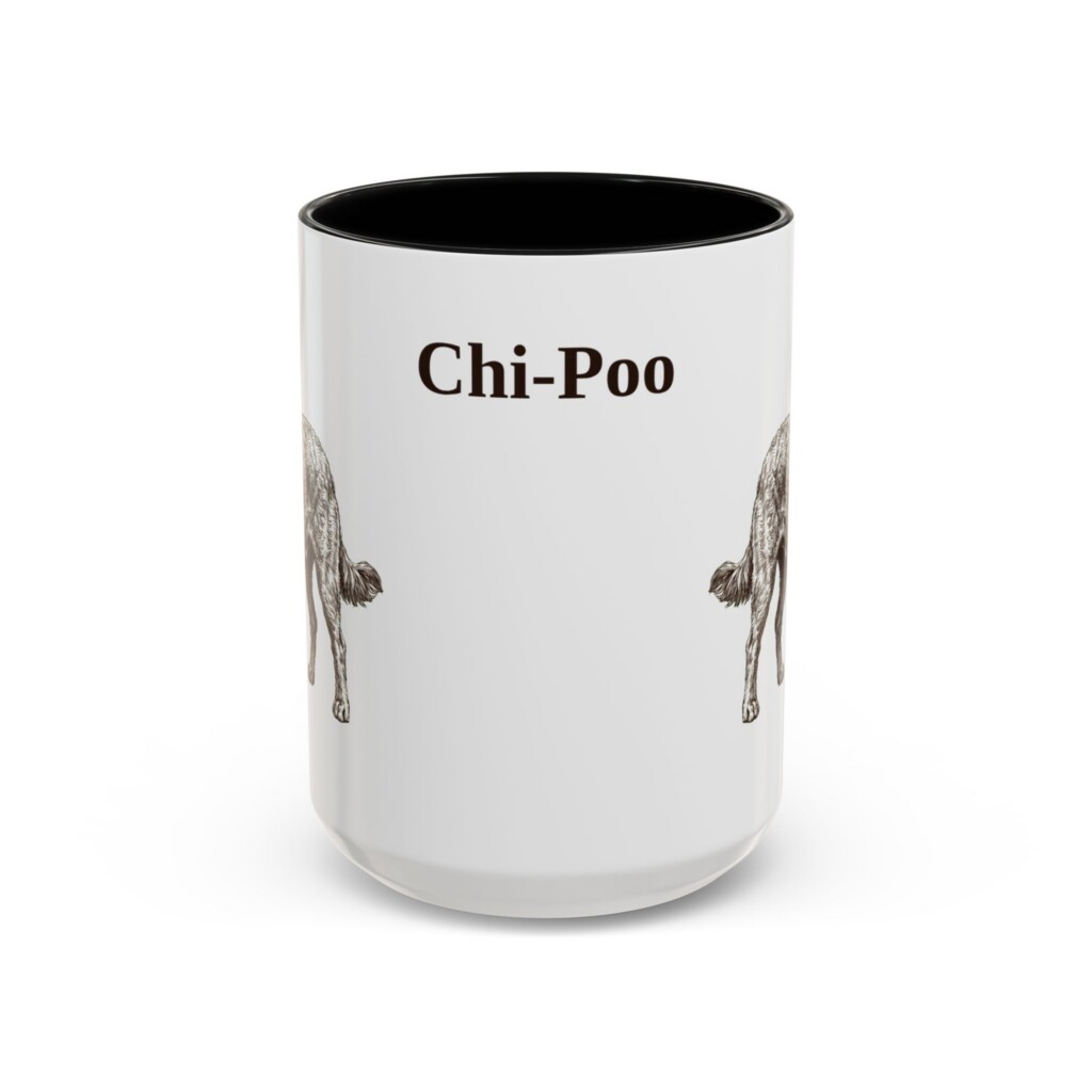 15oz Chi-Poo Mug, Vintage Dog Portrait Coffee Mug, Dog Lover Gift