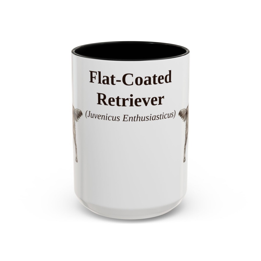 15595586050851841643_2048.jpeg 15oz Flat-Coated Retriever Latin Mug, Vintage Dog Coffee Mug, Dog Lover Gift