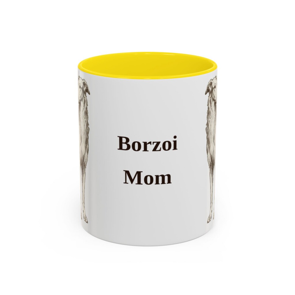 11oz Borzoi Dog Mom Mug, Vintage Sketch Coffee Mug, Dog Mom Gift