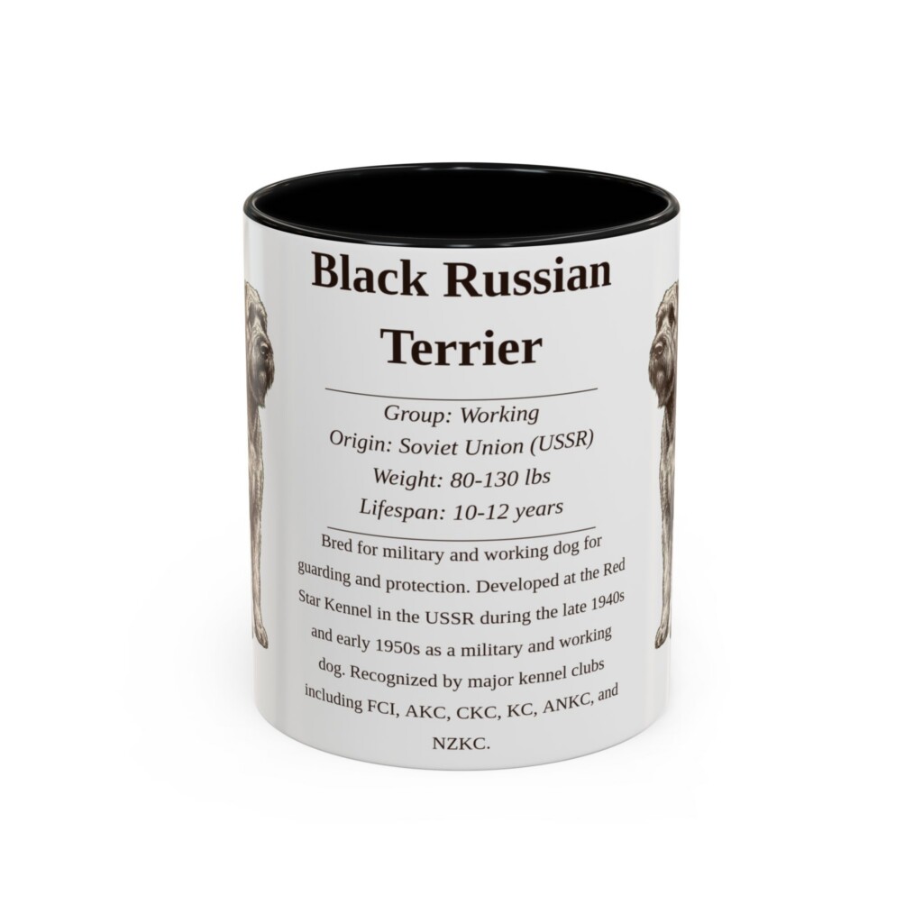 15654664479863397112_2048.jpeg 11oz Black Russian Terrier Mug, Illustrated Dog Breed Facts Coffee Mug, Vintage Dog Keepsake Gift