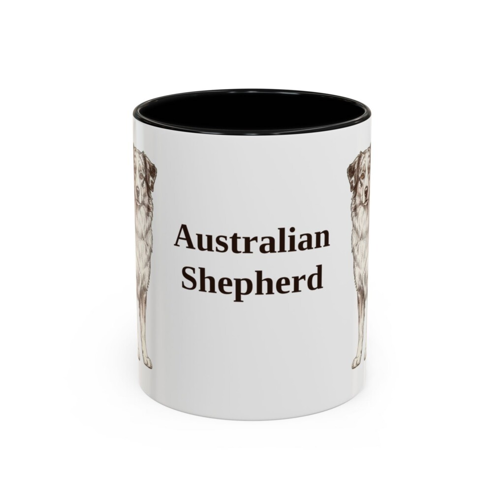 11oz Australian Shepherd Mug, Vintage Dog Portrait Coffee Mug, Dog Lover Gift