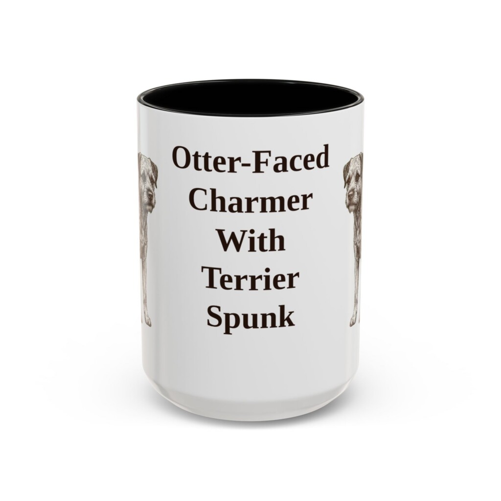 15oz Funny Border Terrier Mug, Vintage Dog Coffee Mug, Dog Lover Gift