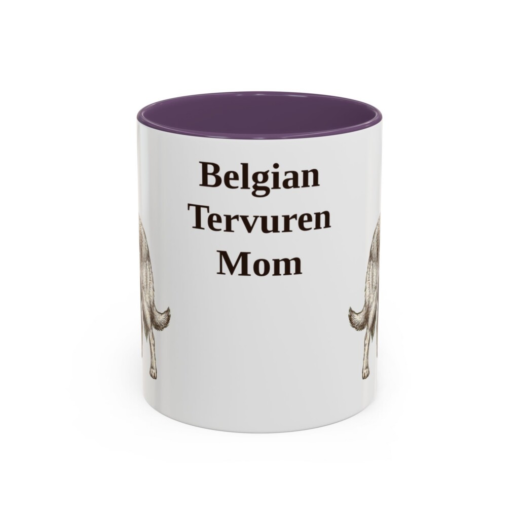 11oz Belgian Tervuren Dog Mom Mug, Vintage Sketch Coffee Mug, Dog Mom Gift
